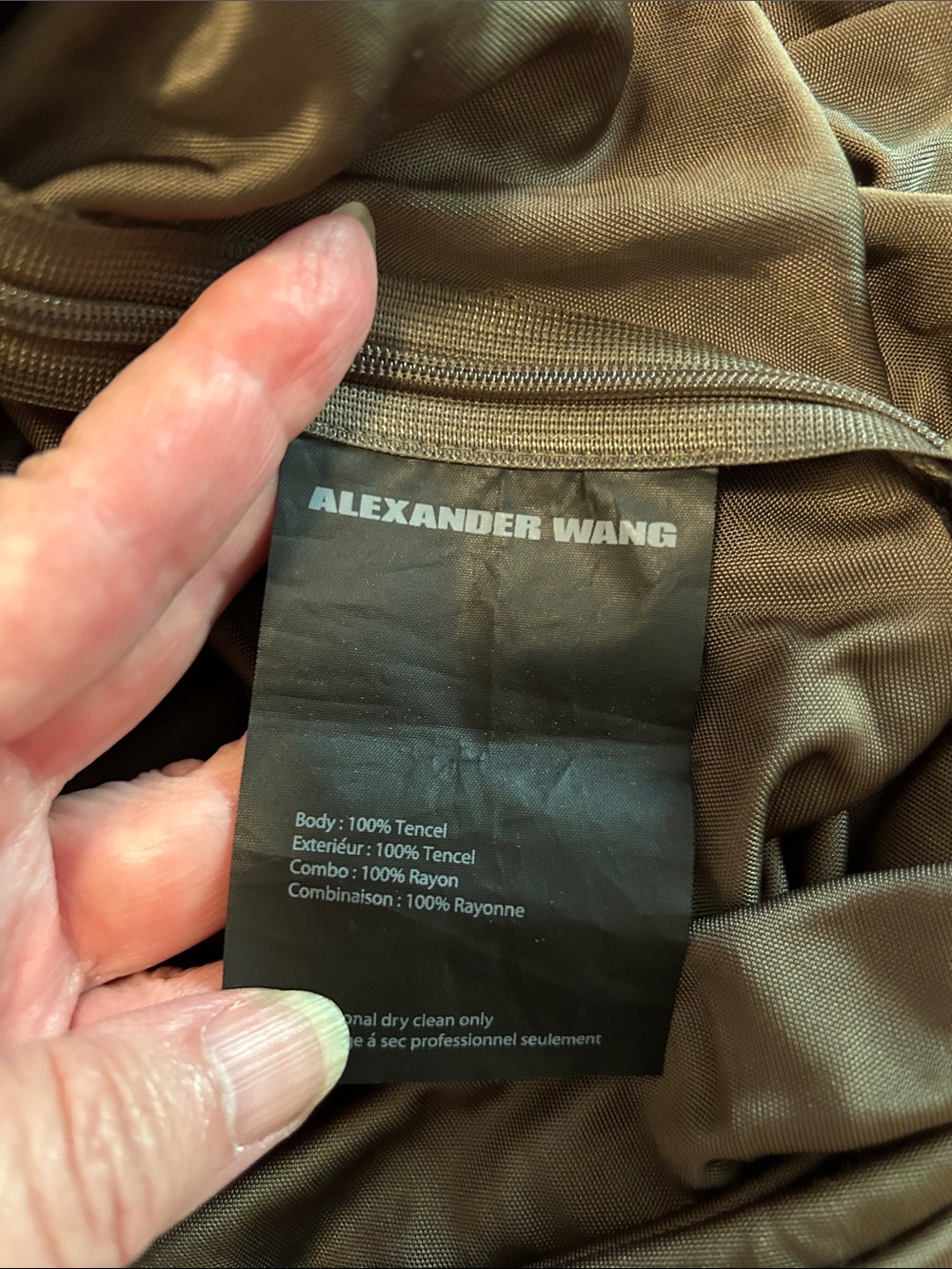 Alexander Wang Gray Ribbed Knit Top with Twist Detail - Picture 9 of 9